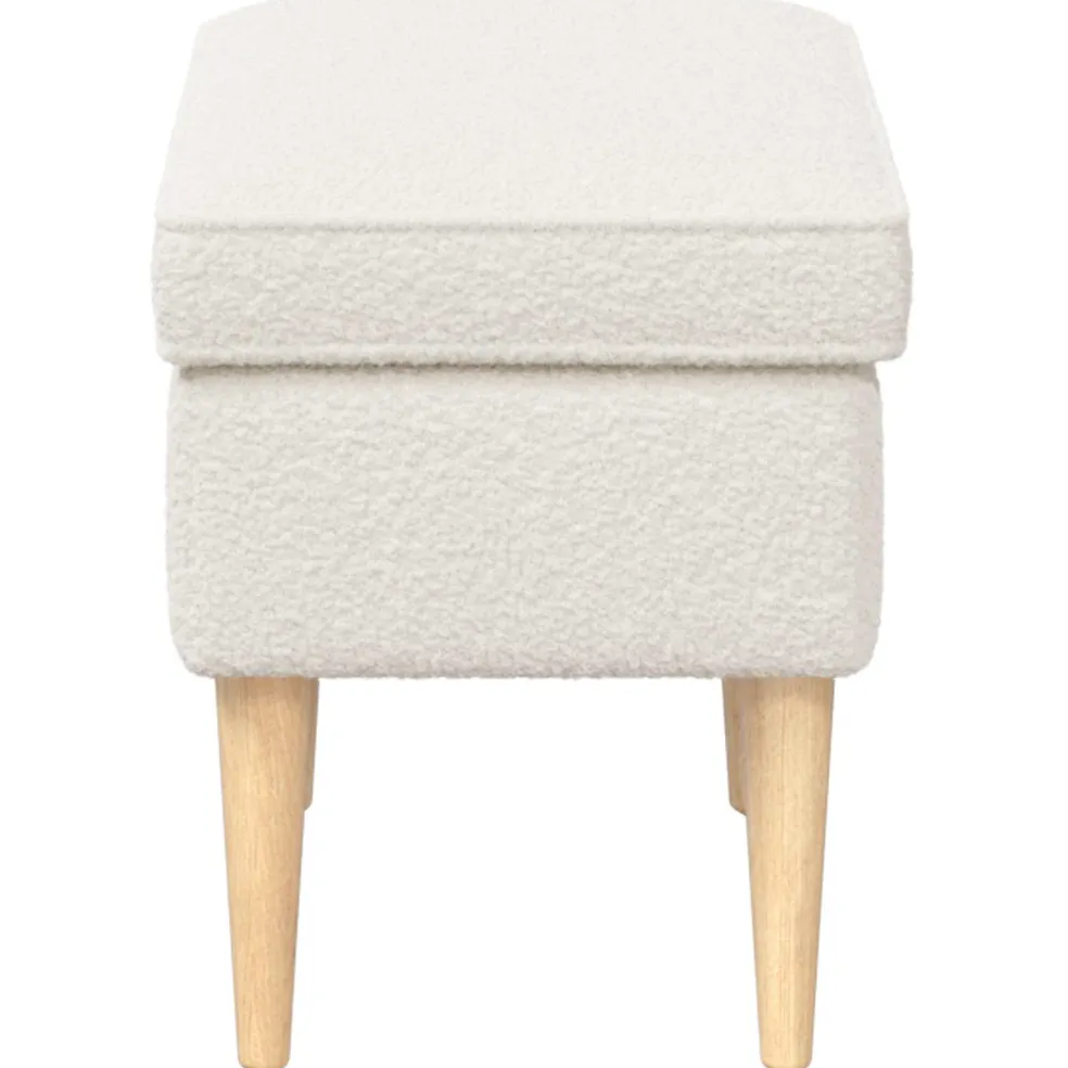 vidaXL Voetenbank Crèmekleurig 55 x 35 x 41 cm Bouclé