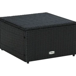 vidaXL Voetenbank/poef zwart 53x53x30 cm poly rattan