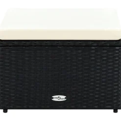 vidaXL Voetenbank/poef zwart 53x53x30 cm poly rattan