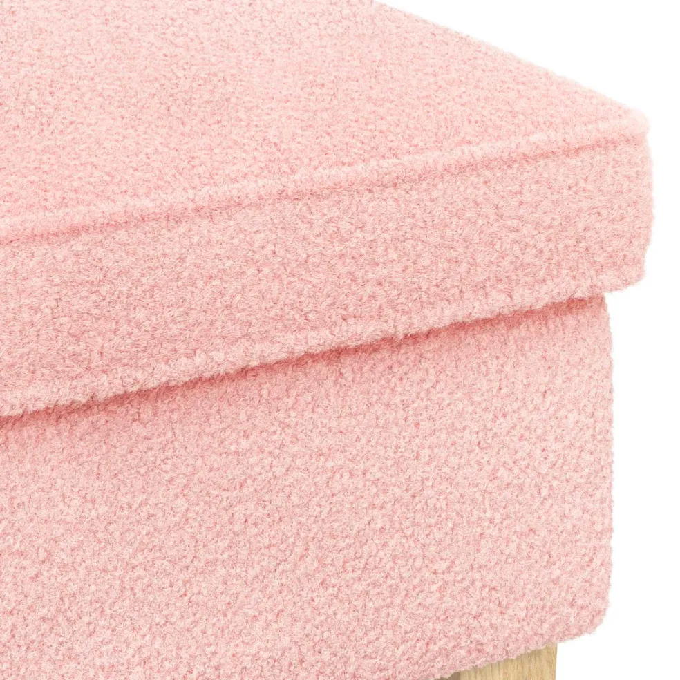 vidaXL Voetenbank Roze 55 x 35 x 41 cm Bouclé