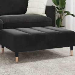 vidaXL Voetenbank 77x55x31 cm fluweel zwart