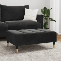 vidaXL Voetenbank 77x55x31 cm fluweel zwart