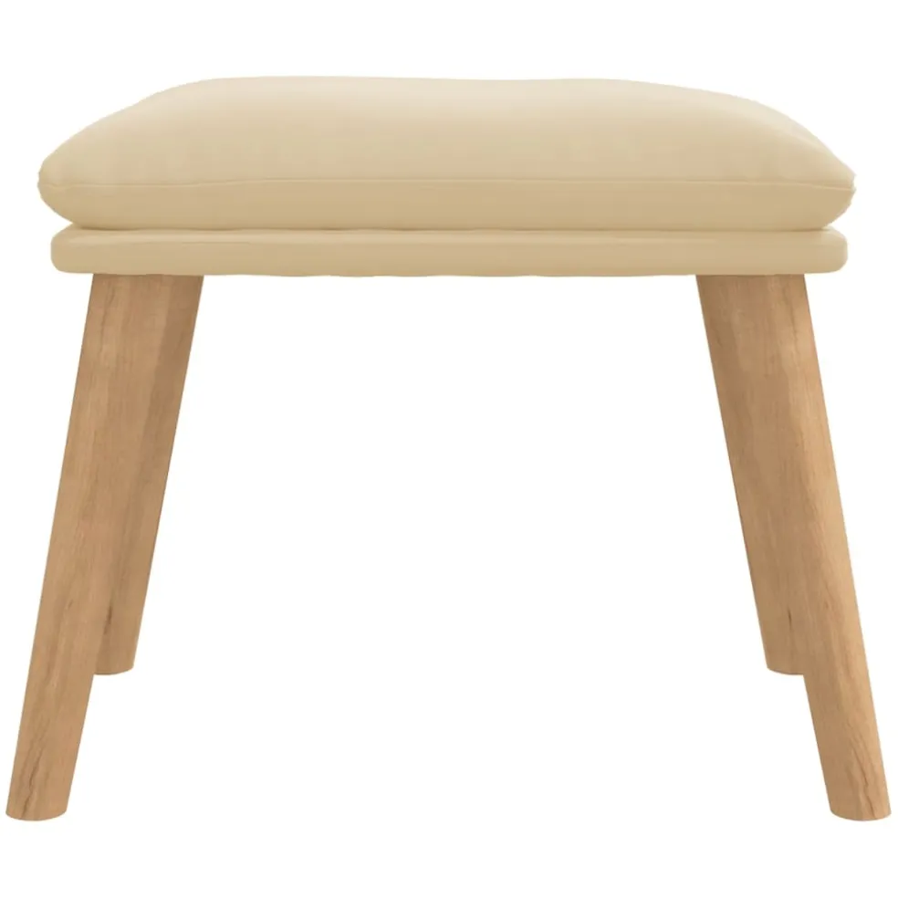 vidaXL Voetenbank 45x29,5x35 cm fluweel crèmewit