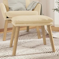 vidaXL Voetenbank 45x29,5x35 cm fluweel crèmewit