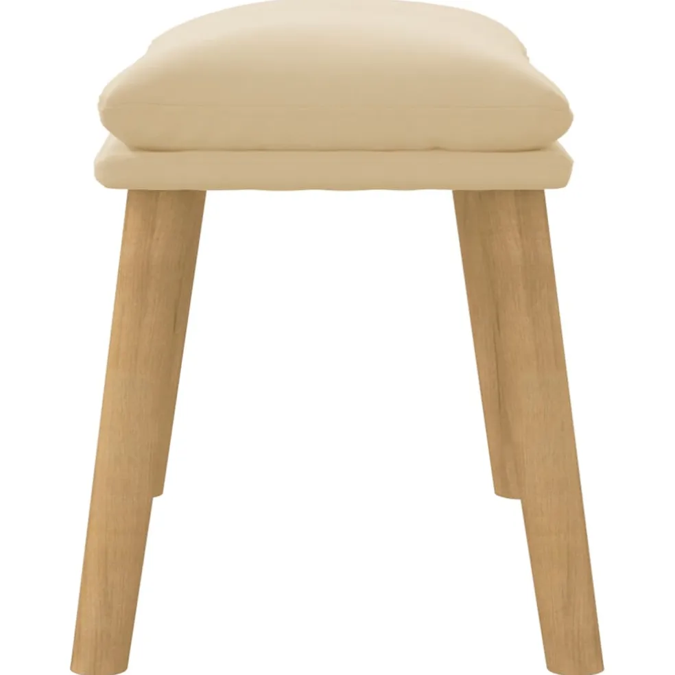 vidaXL Voetenbank 45x29,5x35 cm fluweel crèmewit