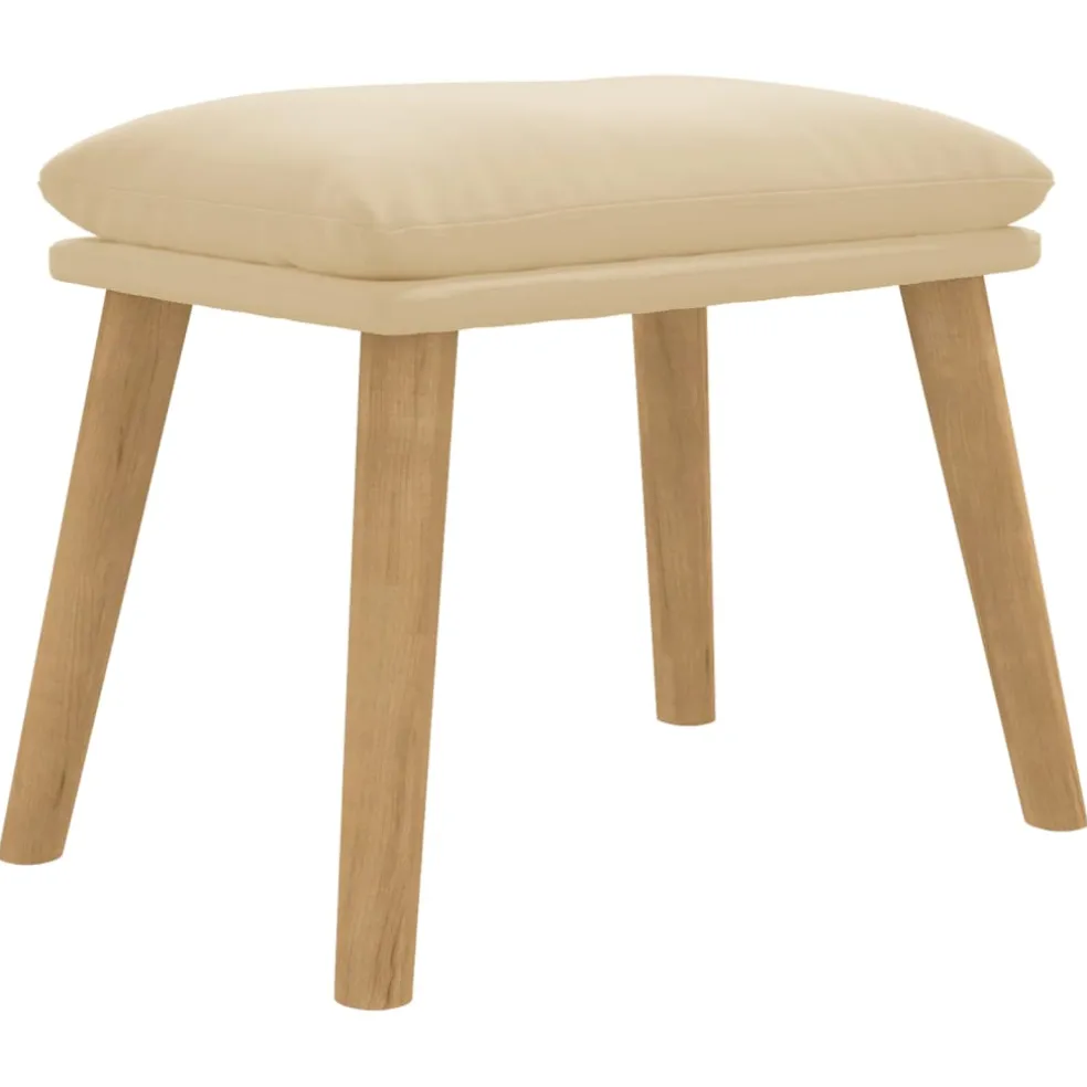 vidaXL Voetenbank 45x29,5x35 cm fluweel crèmewit