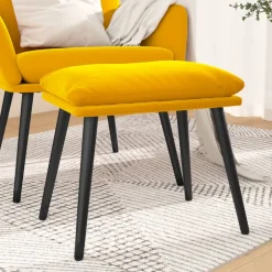 vidaXL Voetenbank 45x29,5x35 cm fluweel mosterdgeel
