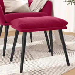 vidaXL Voetenbank 45x29,5x35 cm fluweel wijnrood