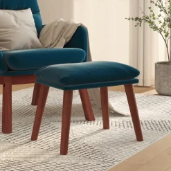 vidaXL Voetenbank 45x29,5x35 cm fluweel blauw