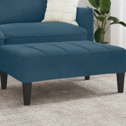 vidaXL Voetenbank 77x55x31 cm fluweel blauw