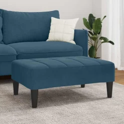 vidaXL Voetenbank 77x55x31 cm fluweel blauw