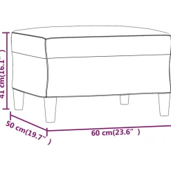 vidaXL Voetenbank 60x50x41 cm fluweel crèmekleurig