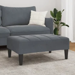 vidaXL Voetenbank 77x55x31 cm fluweel donkergrijs