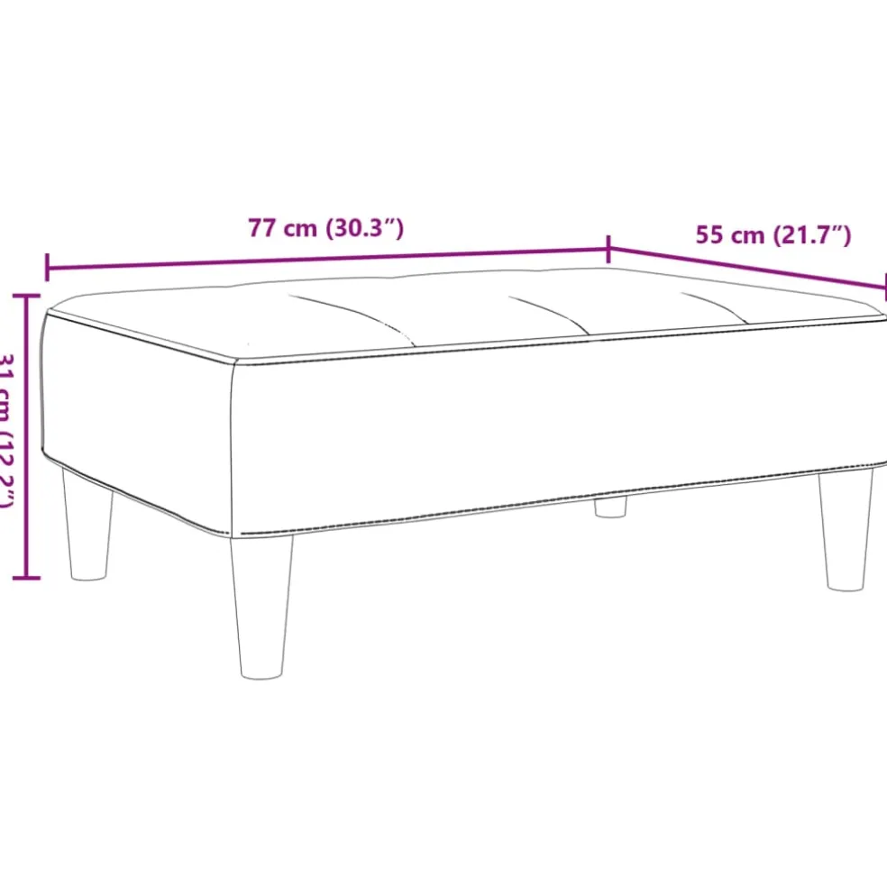 vidaXL Voetenbank 77x55x31 cm fluweel lichtgrijs