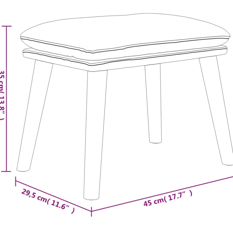 vidaXL Voetenbank 45x29,5x35 cm fluweel zwart