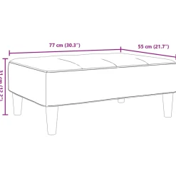 vidaXL Voetenbank 45x29,5x35 cm fluweel crèmewit