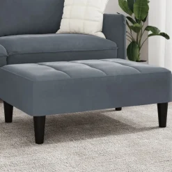 vidaXL Voetenbank 45x29,5x35 cm fluweel crèmewit