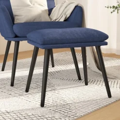 vidaXL Voetenbank 45x29,5x35 cm stof blauw