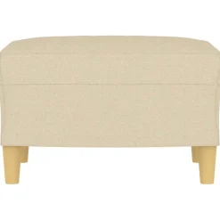 vidaXL Voetenbank 60x50x41 cm stof crèmekleurig