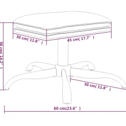 vidaXL Voetenbank 60x60x36 cm stof crèmekleurig
