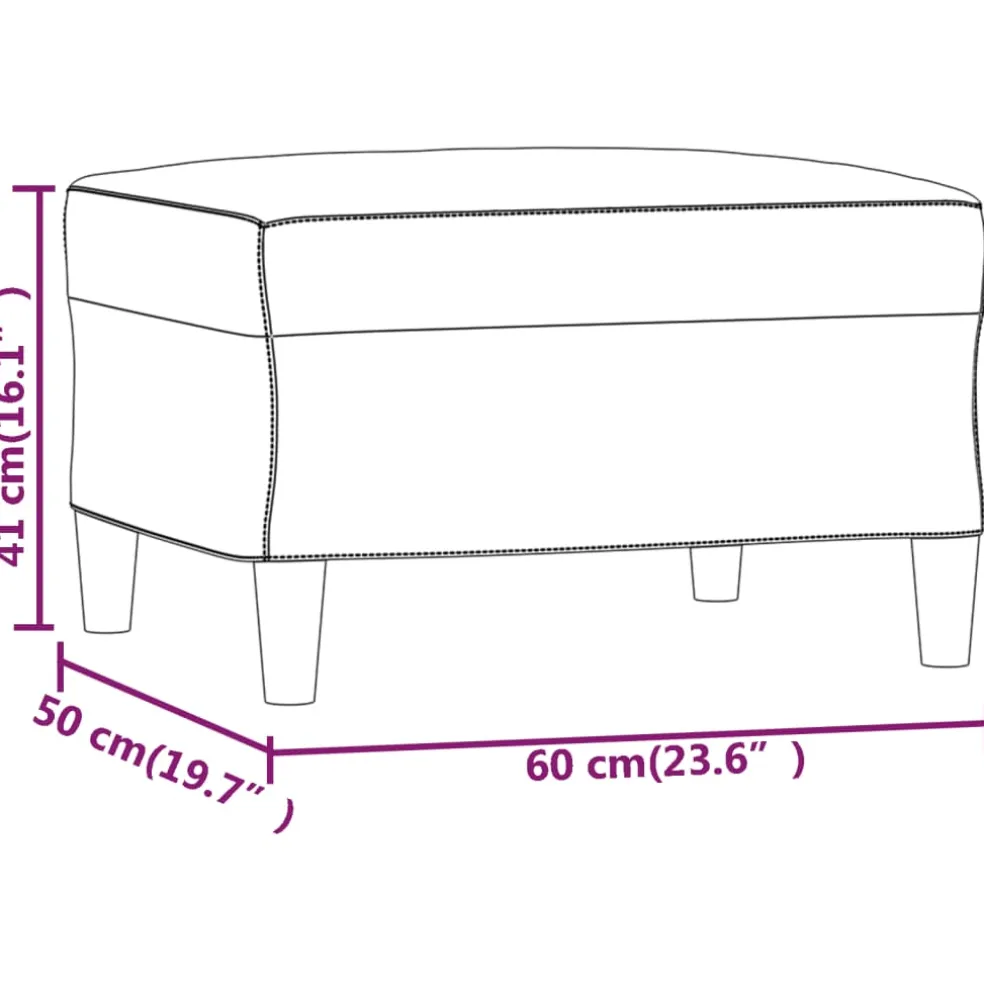 vidaXL Voetenbank 60x50x41 cm stof crèmekleurig