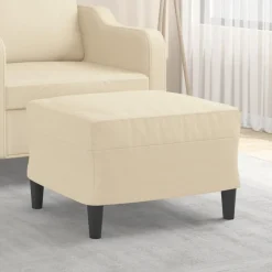 vidaXL Voetenbank 60x50x41 cm stof crèmekleurig