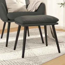 vidaXL Voetenbank 45x29,5x35 cm stof donkergrijs