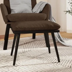 vidaXL Voetenbank 45x29,5x35 cm stof en kunstleer bruin
