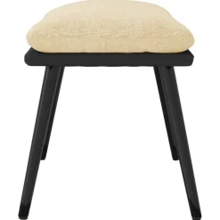 vidaXL Voetenbank 45x29,5x35 cm stof en kunstleer crèmekleurig