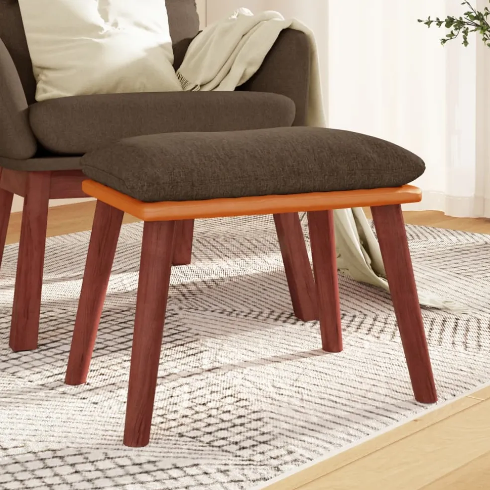 vidaXL Voetenbank 45x29,5x35 cm stof en kunstleer bruin
