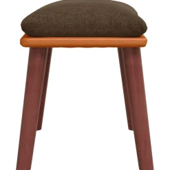 vidaXL Voetenbank 45x29,5x35 cm stof en kunstleer bruin