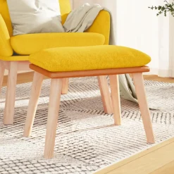 vidaXL Voetenbank 45x29,5x35 cm stof en kunstleer mosterdgeel