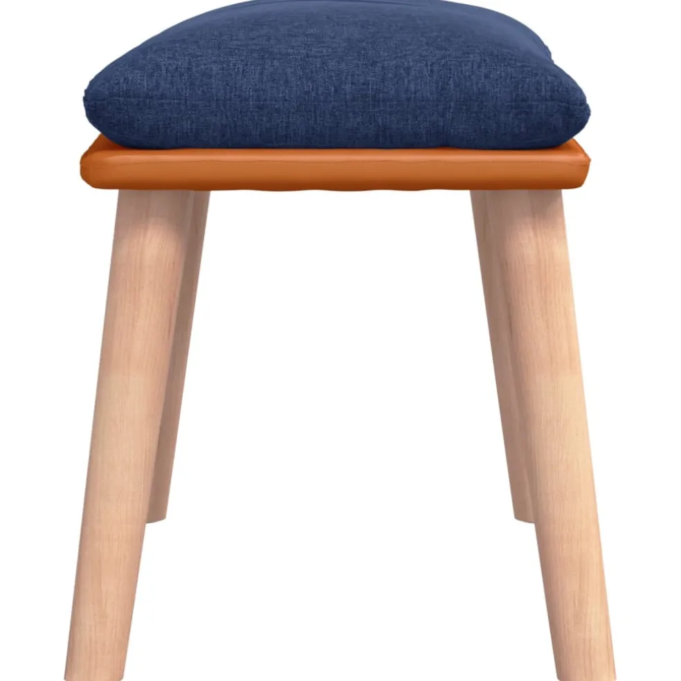 vidaXL Voetenbank 45x29,5x35 cm stof en kunstleer blauw