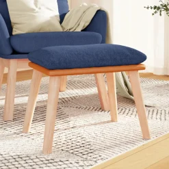 vidaXL Voetenbank 45x29,5x35 cm stof en kunstleer blauw