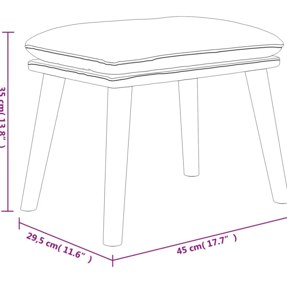 vidaXL Voetenbank 45x29,5x35 cm stof en kunstleer crèmekleurig