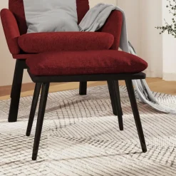 vidaXL Voetenbank 45x29,5x35 cm stof en kunstleer wijnrood