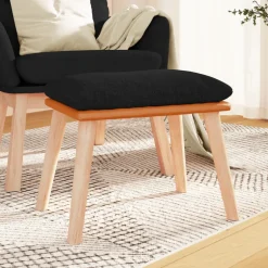 vidaXL Voetenbank 45x29,5x35 cm stof en kunstleer zwart
