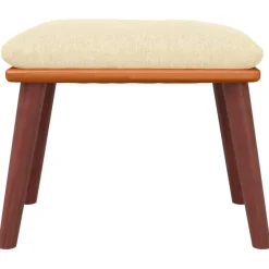 vidaXL Voetenbank 45x29,5x35 cm stof en kunstleer crèmekleurig