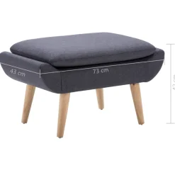 vidaXL Voetenbank 73x43x42 cm stoffen bekleding donkergrijs