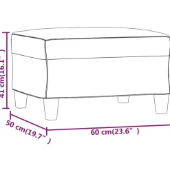 vidaXL Voetenbank 60x50x41 cm stof lichtgrijs