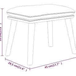 vidaXL Voetenbank 45x29,5x35 cm stof lichtgrijs