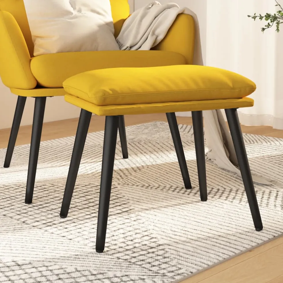 vidaXL Voetenbank 45x29,5x35 cm stof mosterdgeel