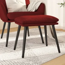 vidaXL Voetenbank 45x29,5x35 cm stof wijnrood