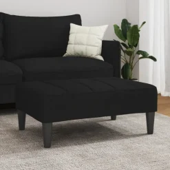 vidaXL Voetenbank 77x55x31 cm stof zwart