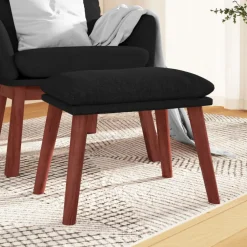 vidaXL Voetenbank 45x29,5x35 cm stof zwart