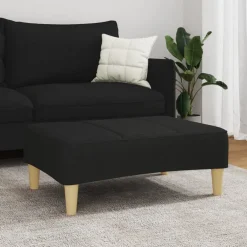 vidaXL Voetenbank 77x55x31 cm stof zwart