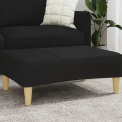 vidaXL Voetenbank 77x55x31 cm stof zwart