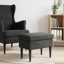 vidaXL Voetenbank Zwart 55 x 35 x 41 cm Fluweel