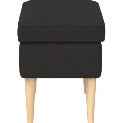 vidaXL Voetenbank Zwart 55 x 35 x 41 cm Bouclé