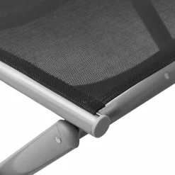 vidaXL Voetensteun inklapbaar textileen en aluminium zwart zilverkleur